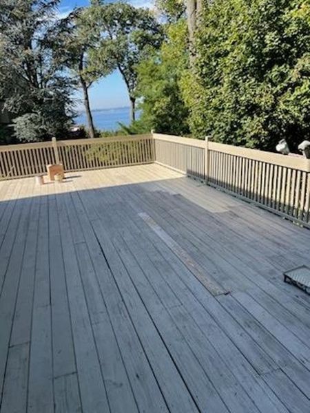 Deck refinished with a protective stain